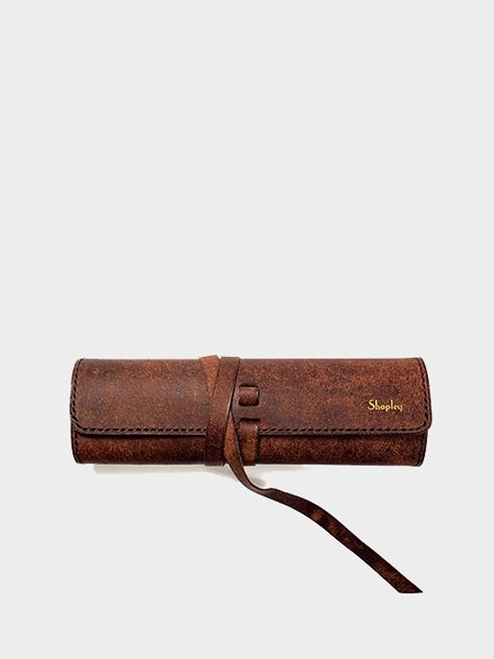Scroll pencil case - Brown (Pueblo Leather)